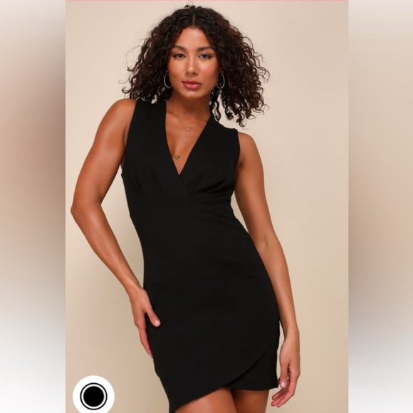 Lulu’s Cocktail hour black sleeves tulip mini dress. Size M. New with tags. - Picture 2 of 7